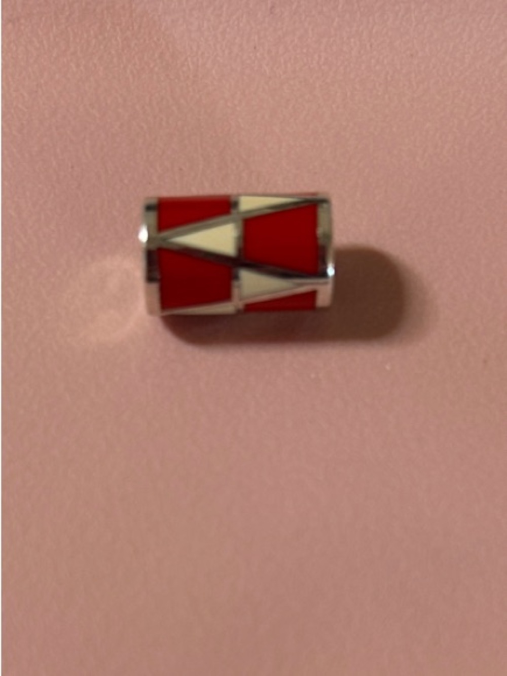Brighton Red and White Enamel Bracelet Charm 0136